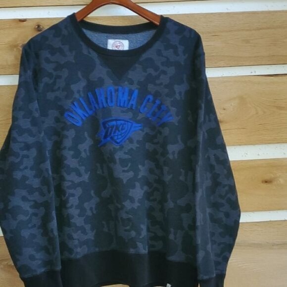 47 Brand Camo Embroidered Oklahoma City OKC Logo Long Sleeve Sz XL Sweatshirt - Picture 2 of 12
